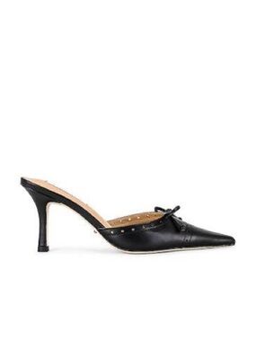 Tony Bianco Black Pointed Toe Bow Mule